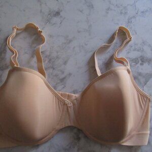 Lively Bra 38D Beige Tan Padded Underwire Back Closure